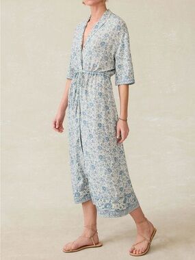 Faherty Island Dress in Blue Water Floral